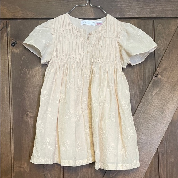 Zara Other - Zara Cream Textured Kids Dress